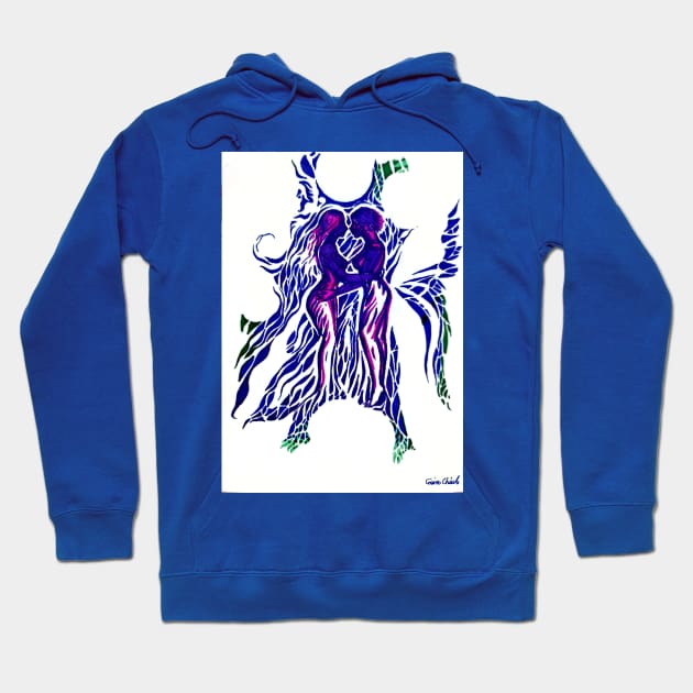 Lovers kissing in blue Hoodie by CORinAZONe